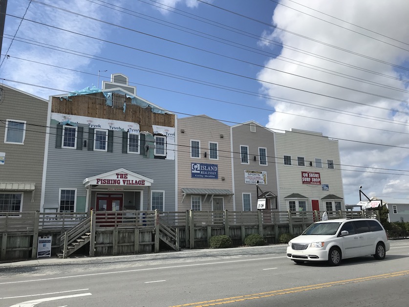 Damage to stores in Topsail Island