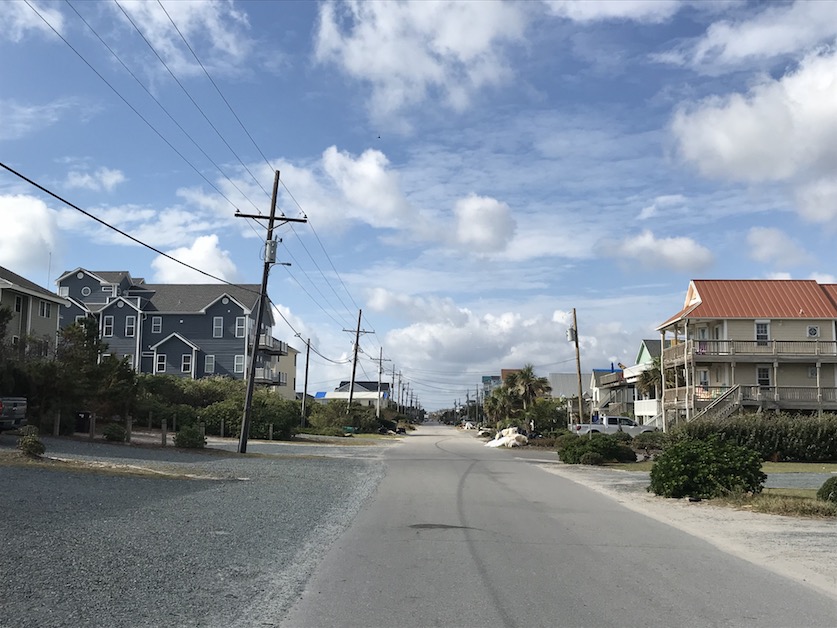View of a road in Topsail Beach